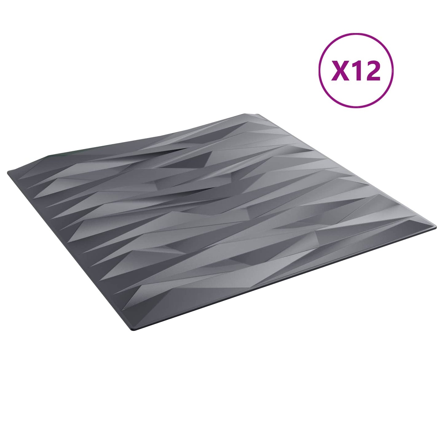 Pannelli da parete 12 pcs Grigio pietra 50 x 50 cm Schiuma XPS | homemem39