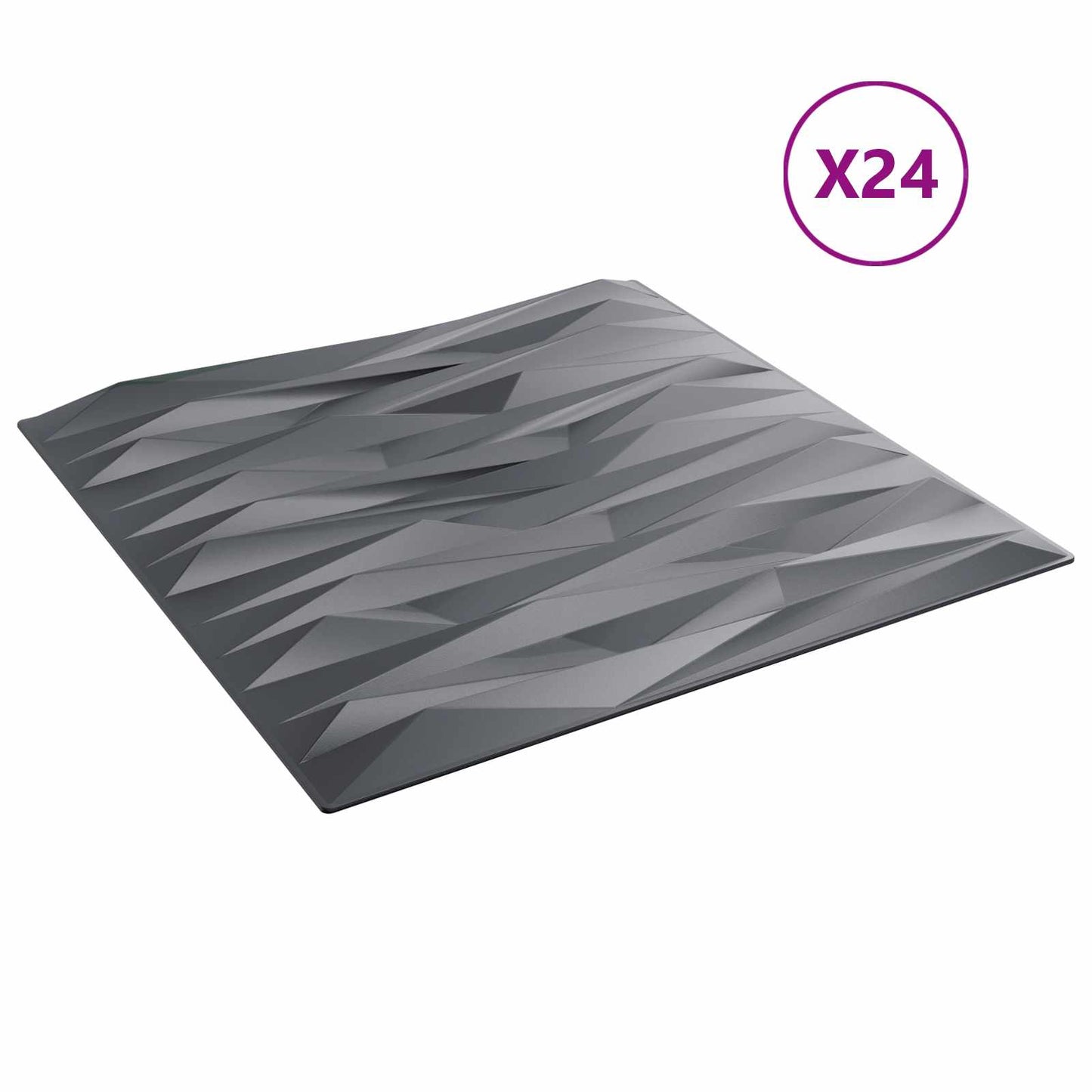 Pannelli da parete 24 pcs Grigio pietra 50 x 50 cm Schiuma XPS | homemem39
