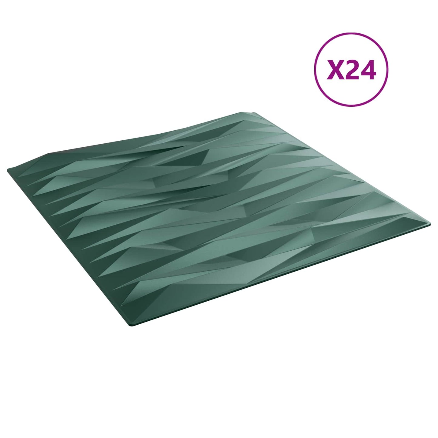 Pannelli da parete 24 pcs Verde pietra 50 x 50 cm Schiuma XPS