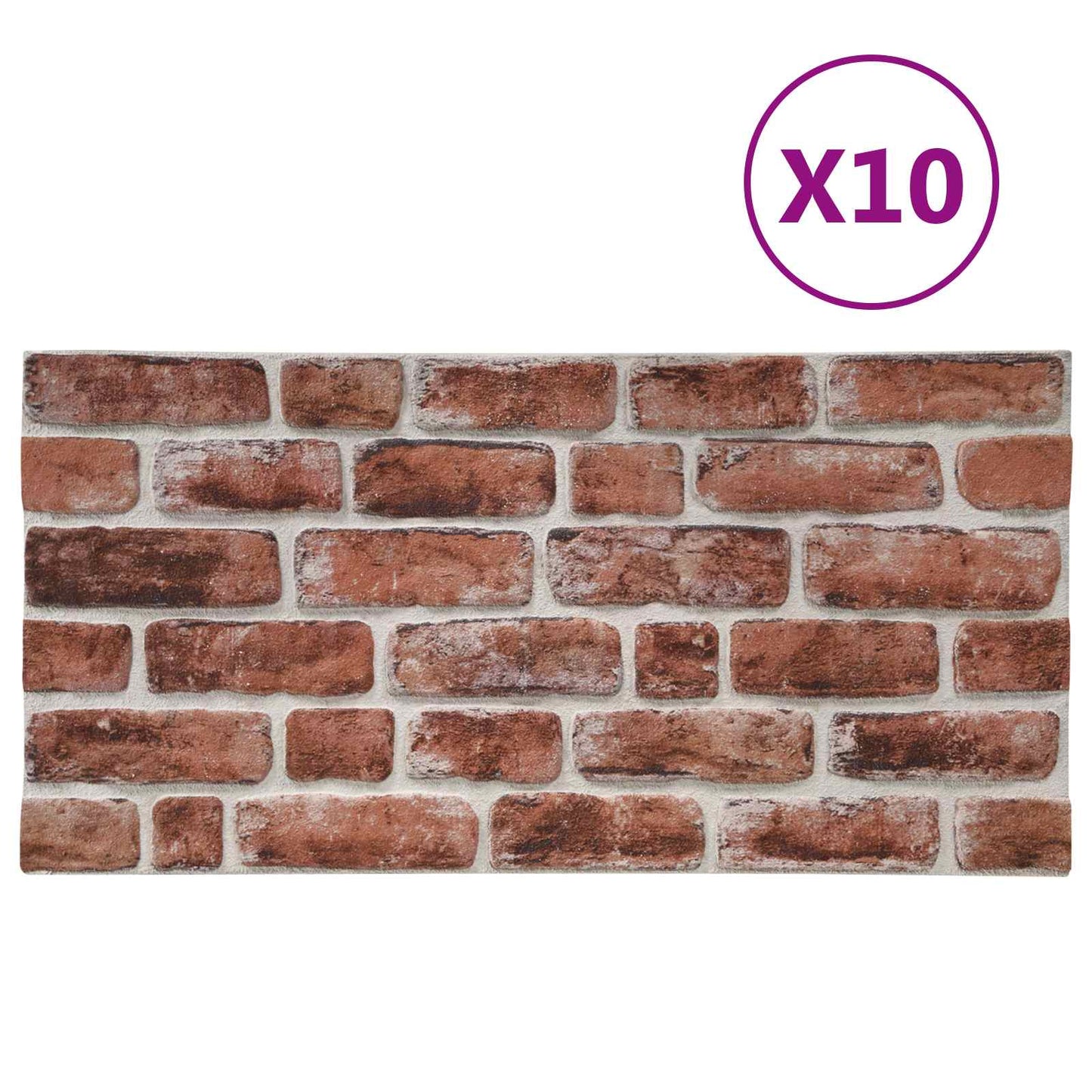 Pannelli da parete 10 pcs Marrone scuro e Bianco 100 x 50 cm | homemem39