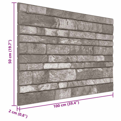 Pannelli da parete 10 pcs Grigio Scuro 100 x 50 cm Schiuma EPS | homemem39