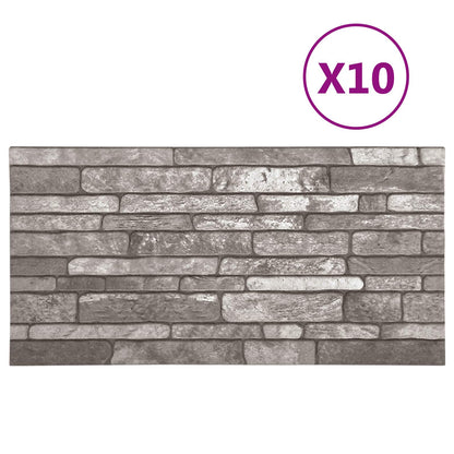 Pannelli da parete 10 pcs Grigio Scuro 100 x 50 cm Schiuma EPS | homemem39