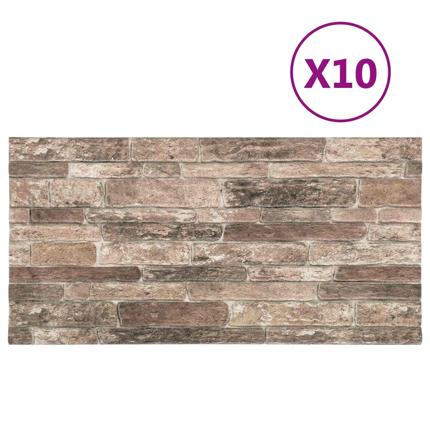 Pannelli da parete 10 pcs Multicolore 100 x 50 cm Schiuma EPS