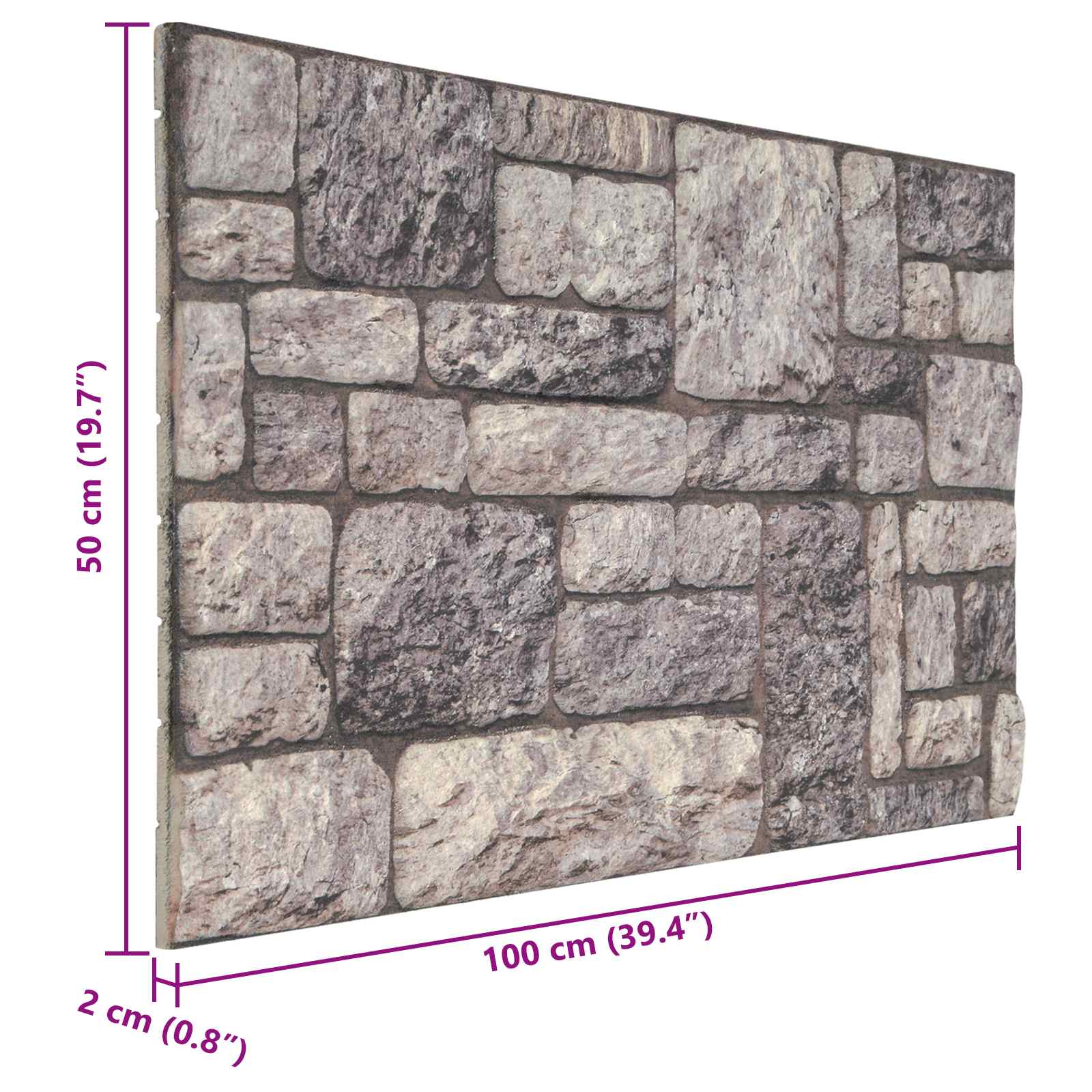 Pannelli da parete 10 pcs Grigio e Bianco 100 x 50 cm | homemem39