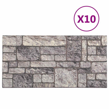 Pannelli da parete 10 pcs Grigio e Bianco 100 x 50 cm | homemem39