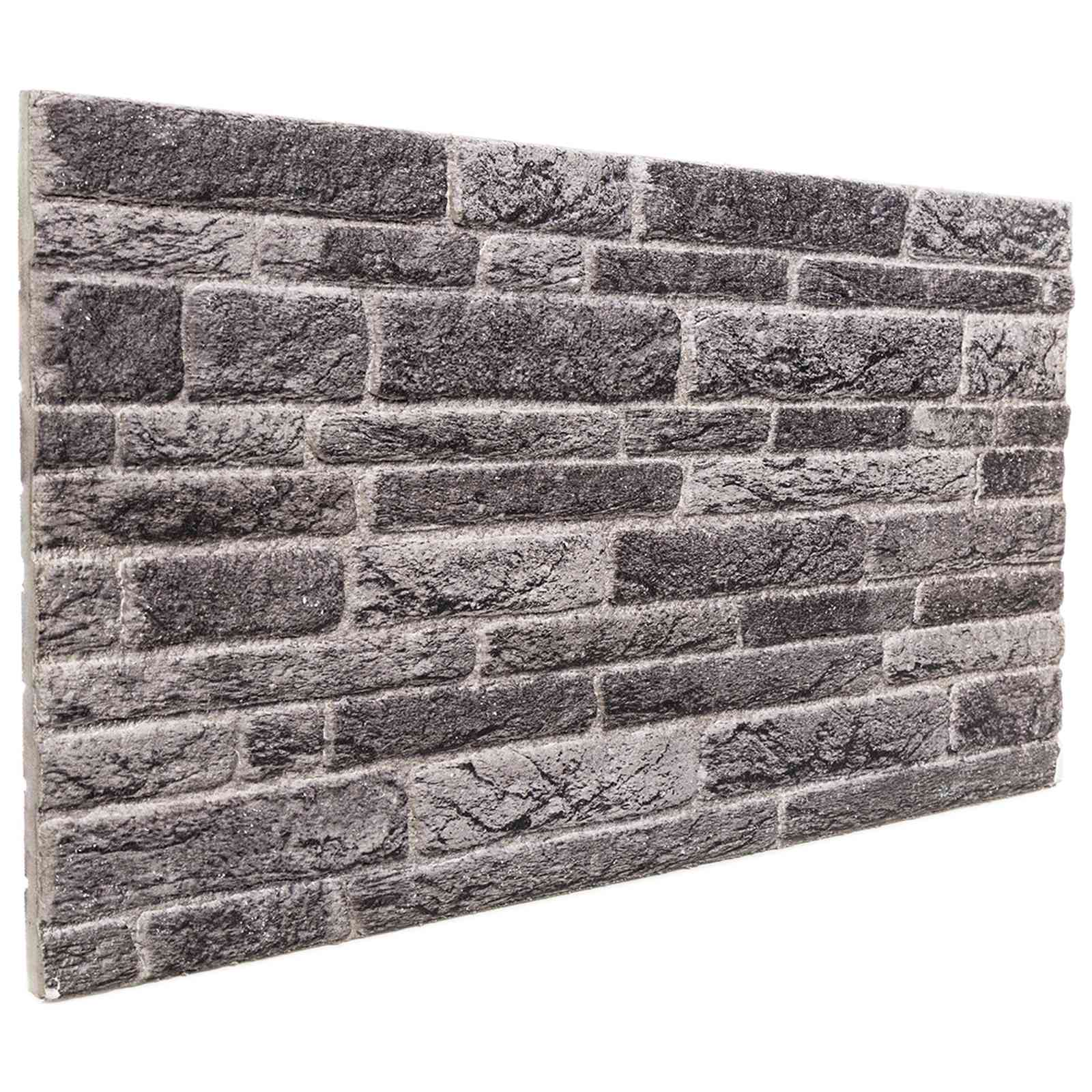 Pannelli da parete 10 pcs Antracite 100 x 50 cm Schiuma EPS | homemem39