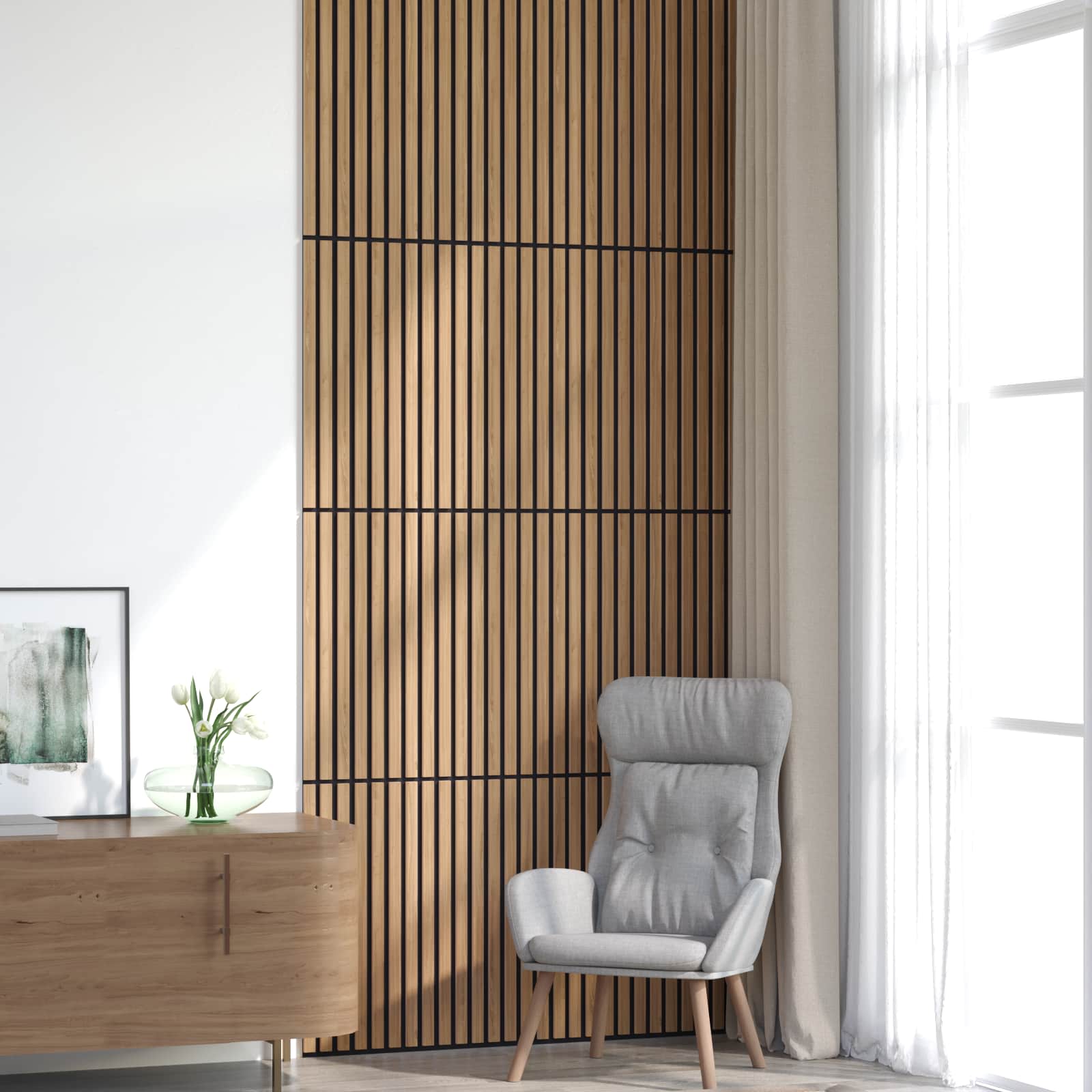 Pannelli da parete 8 pcs Naturale 60,5 x 60 cm | homemem39