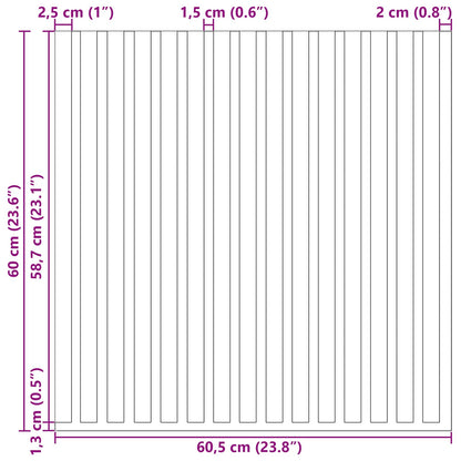Pannelli da parete 8 pcs Naturale 60,5 x 60 cm | homemem39