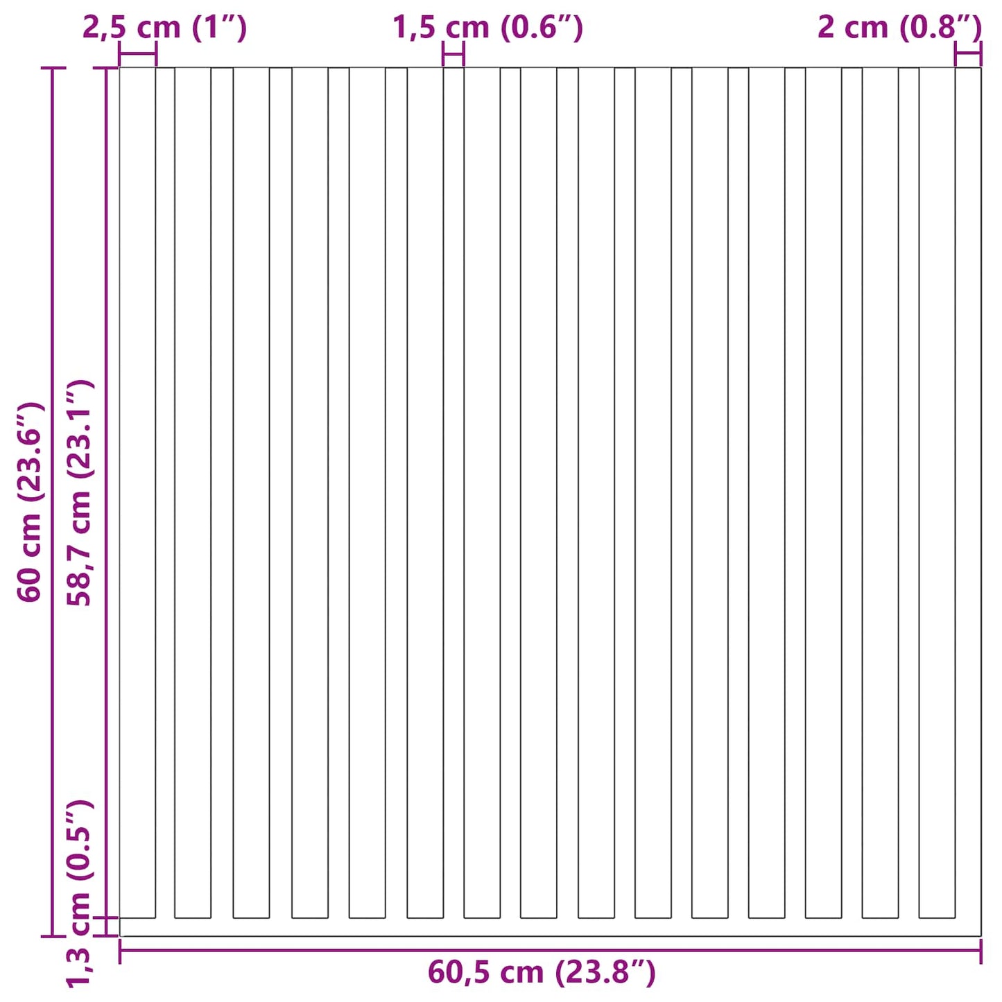 Pannelli da parete 8 pcs Antracite 60,5 x 60 cm | homemem39