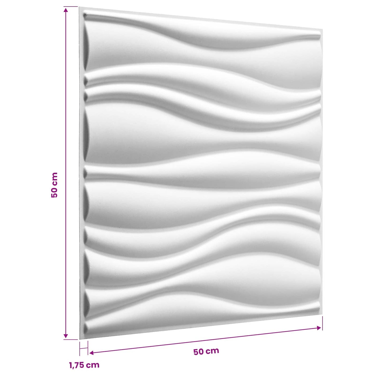 Pannelli da parete 12 pcs Bianco 50 x 50 cm | homemem39