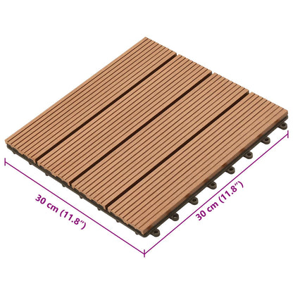 Piastrella per Decking 11 pz Marrone 30 x 30 cm WPC