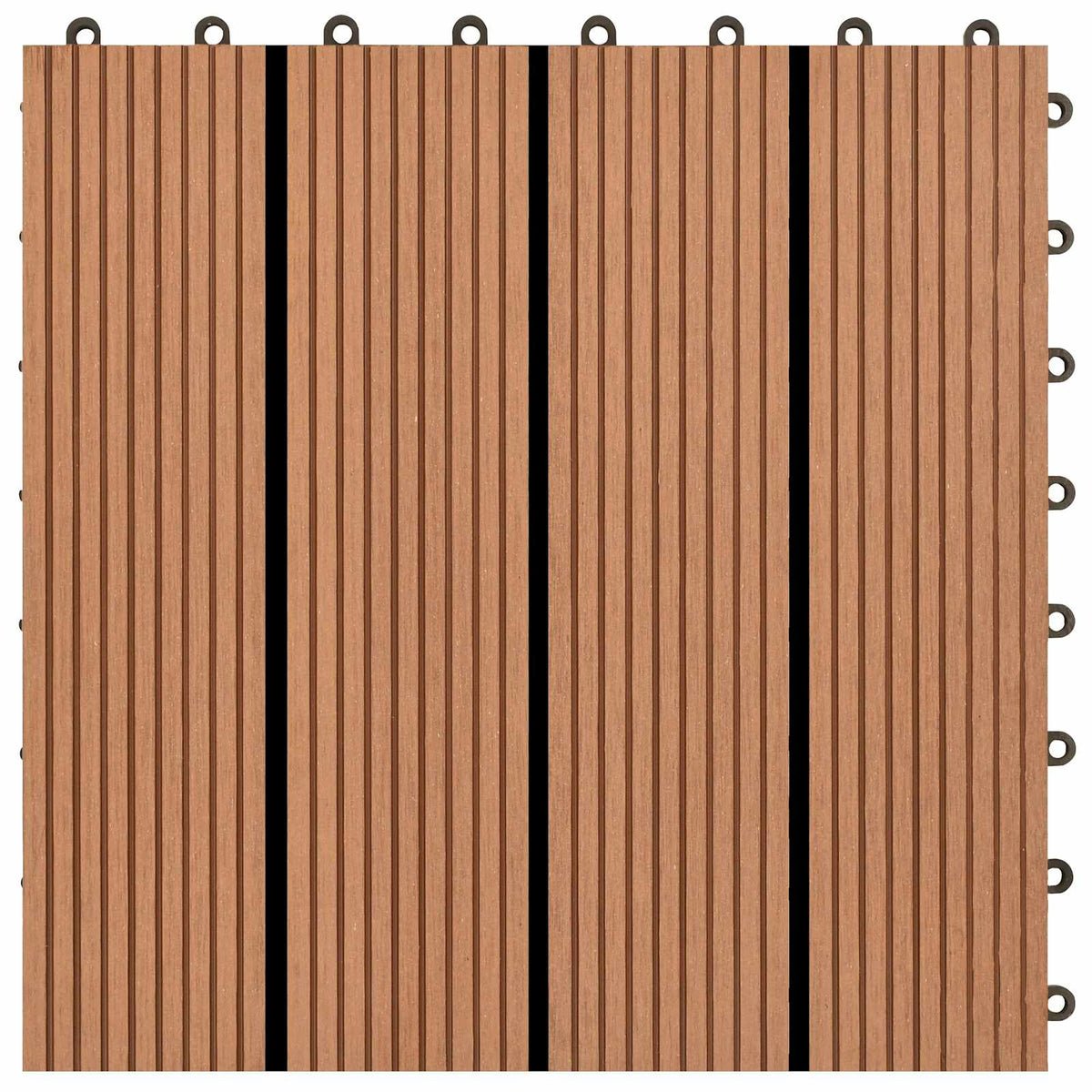 Piastrella per Decking 11 pz Marrone 30 x 30 cm WPC