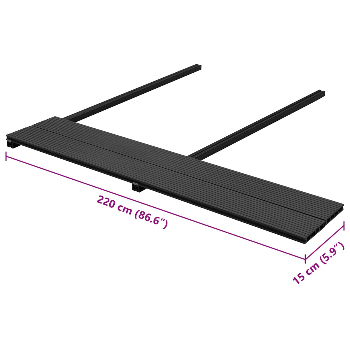 Pavimento da Deck 6 pz Antracite WPC
