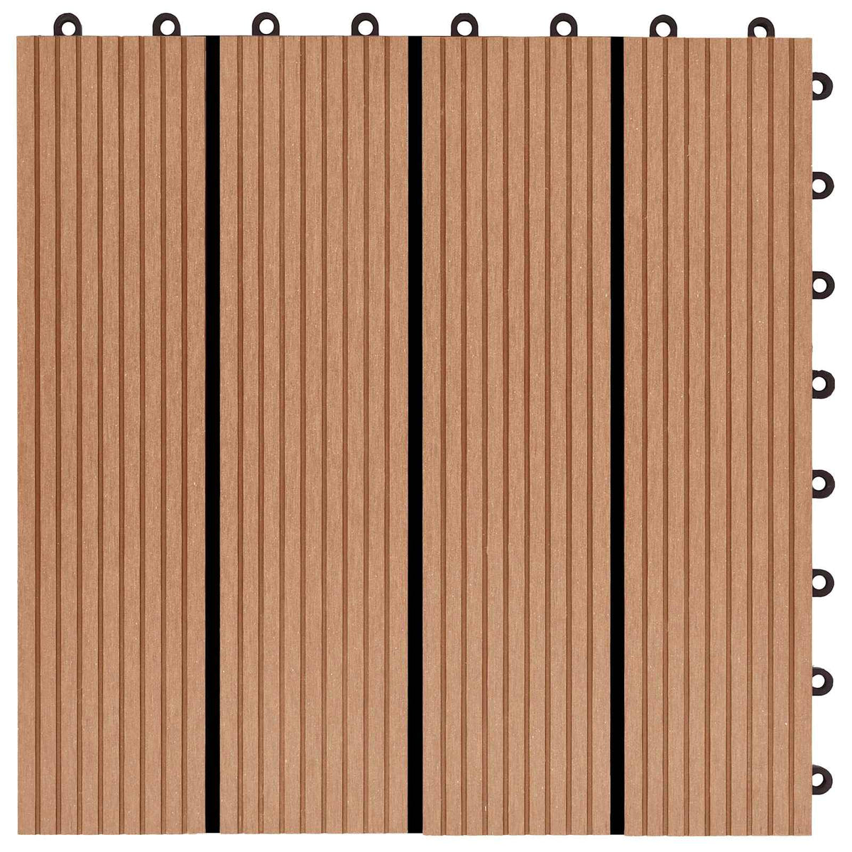 Piastrella per Decking 11 pz Teak riciclato 30 x 30 cm WPC