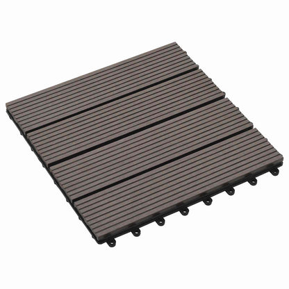 Piastrella per Decking 11 pz Marrone Scuro 30 x 30 cm WPC