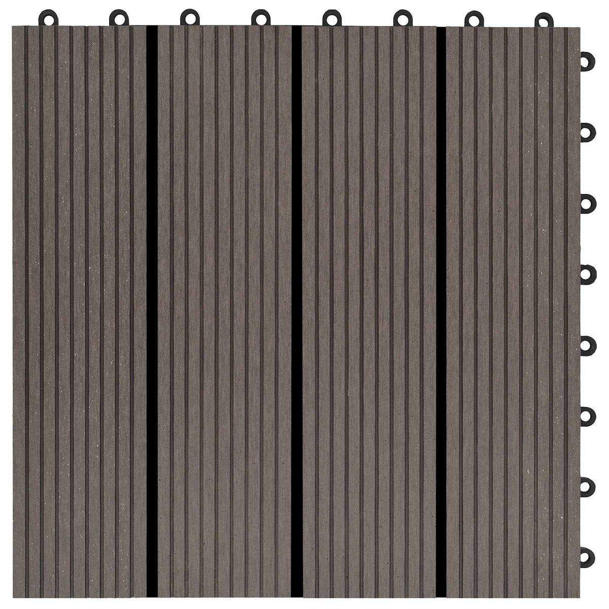 Piastrella per Decking 11 pz Marrone Scuro 30 x 30 cm WPC