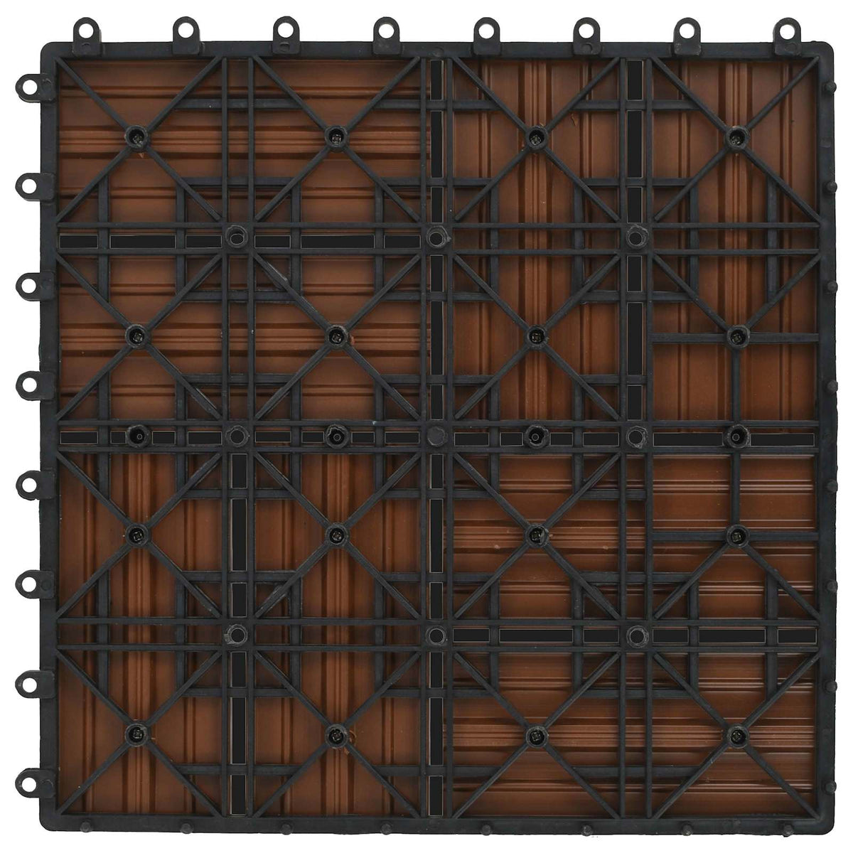 Piastrella per Decking 11 pz Marrone 30 x 30 cm WPC
