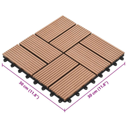 Piastrella per Decking 11 pz Marrone 30 x 30 cm WPC