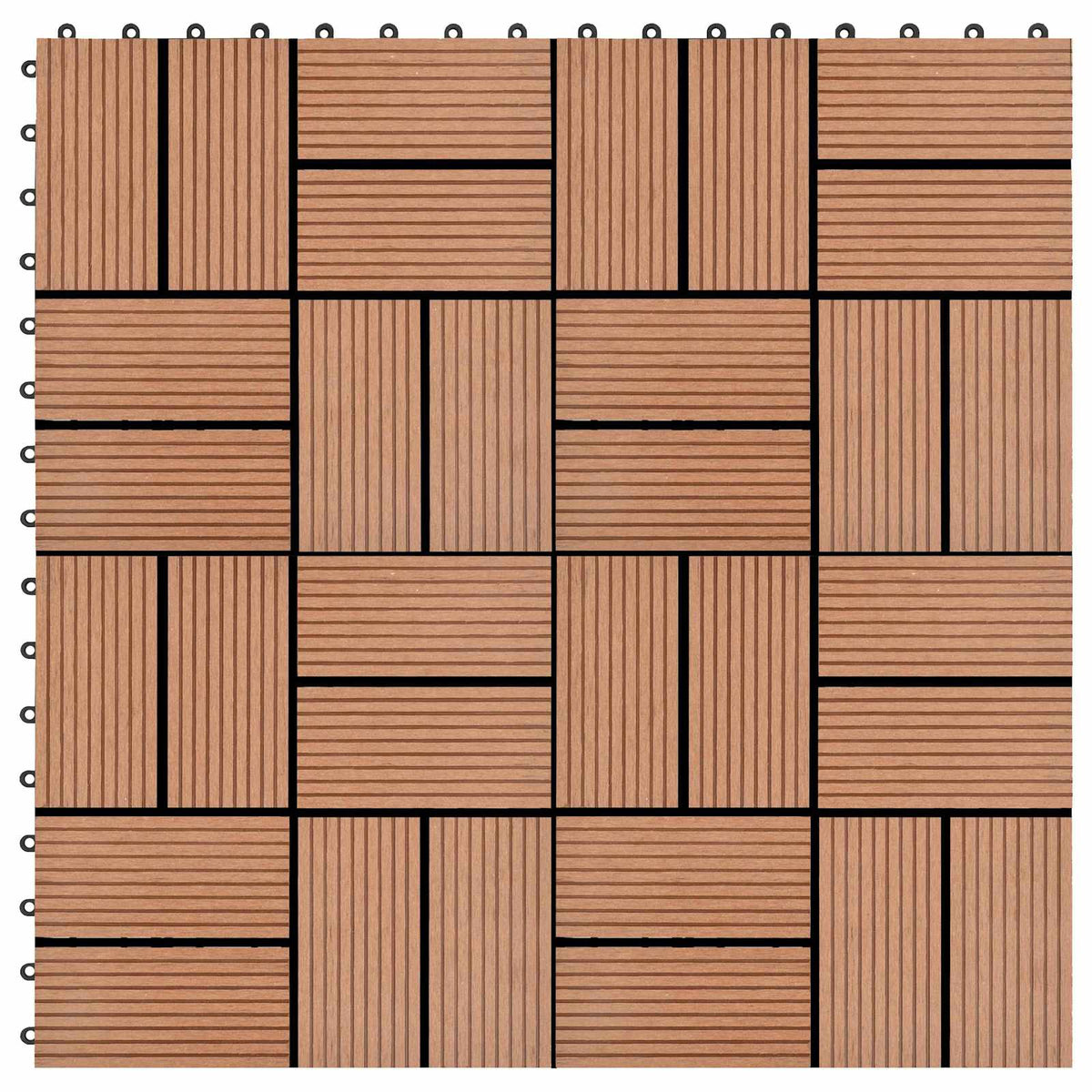 Piastrella per Decking 11 pz Marrone 30 x 30 cm WPC