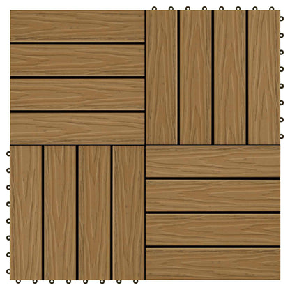 Piastrella per Decking 11 pz Teak riciclato 30 x 30 cm WPC
