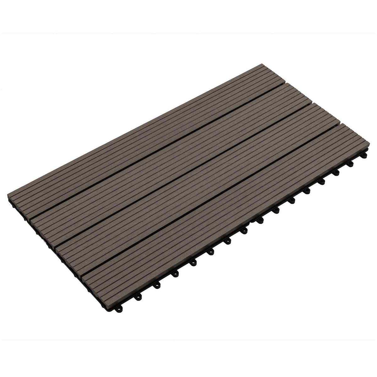 Piastrella per Decking 6 pz Marrone Scuro 60 x 30 cm WPC