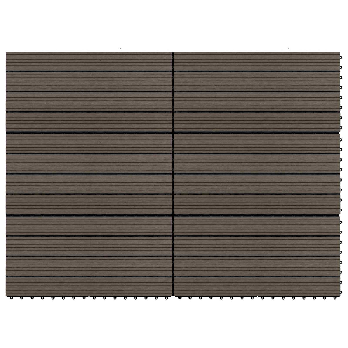 Piastrella per Decking 6 pz Marrone Scuro 60 x 30 cm WPC