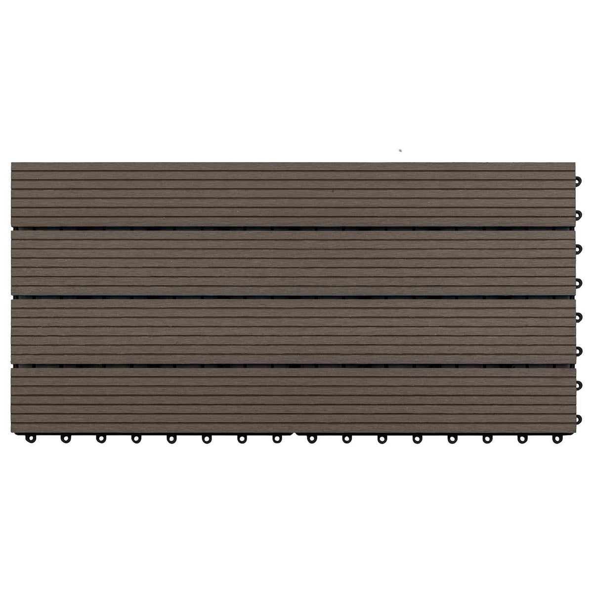 Piastrella per Decking 6 pz Marrone Scuro 60 x 30 cm WPC