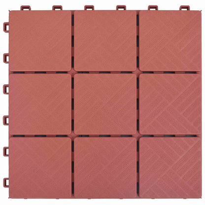 Piastrella per Decking 10 pz Rosso 30,5 x 30,5 x 2,2 cm