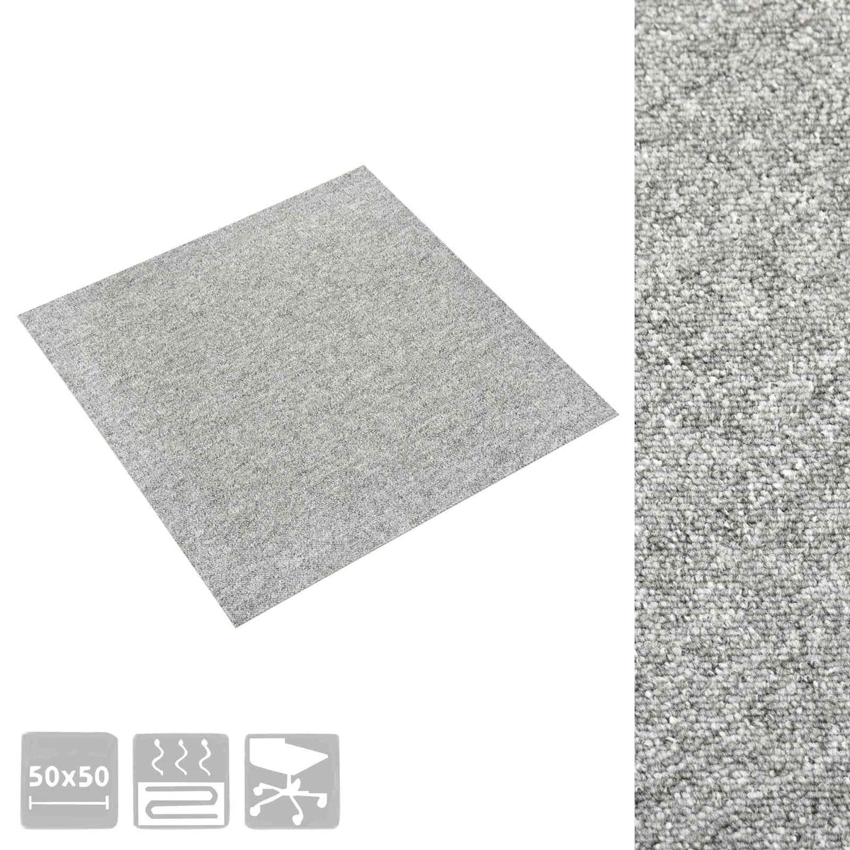 Tappeto 20 pz Grigio Chiaro 50 x 50 cm 100% Polipropilene