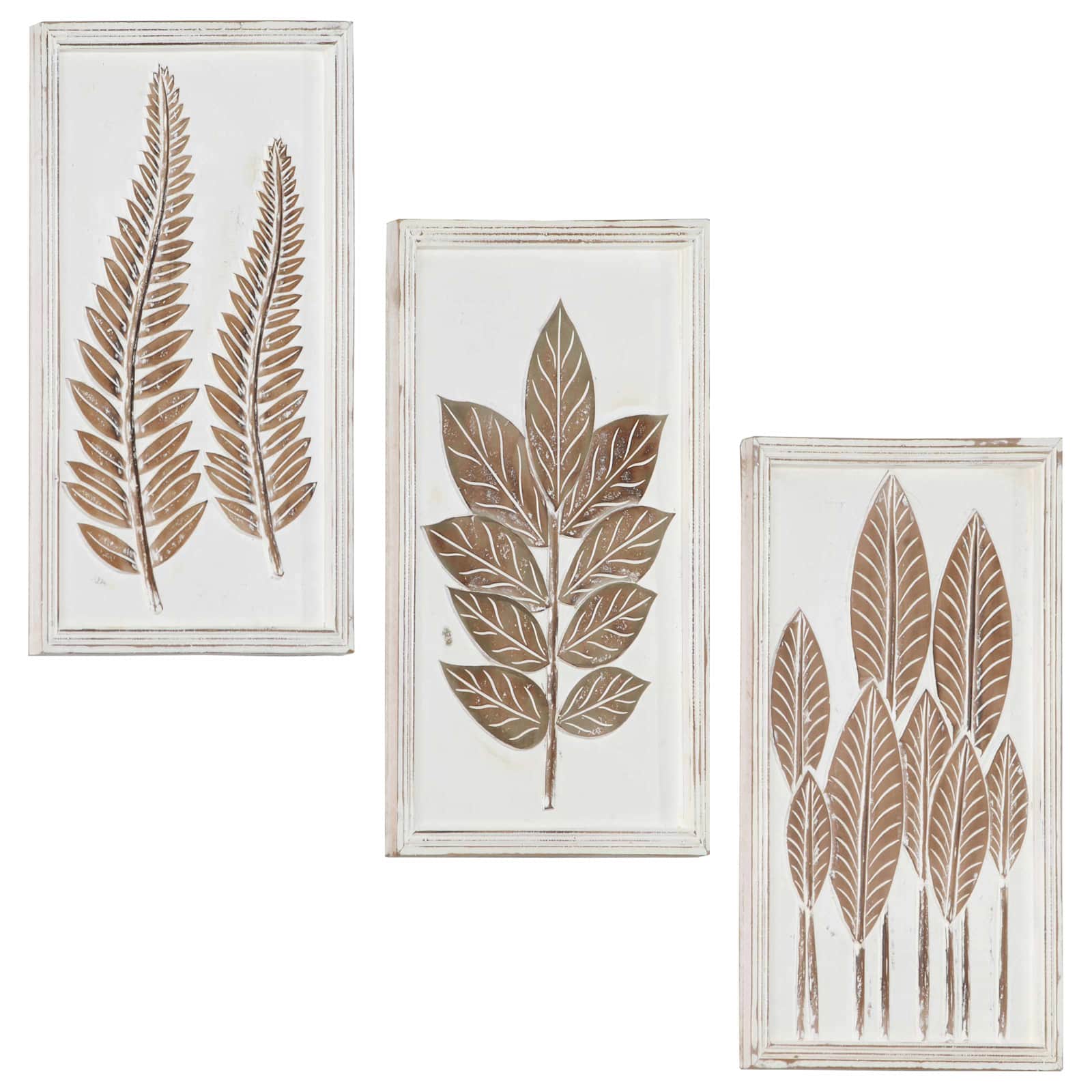 Decorazione artistica 3 pcs Marrone e bianco 40 x 40 x 1,5 cm | homemem39