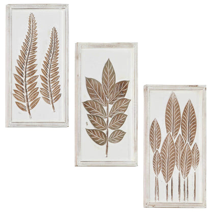 Decorazione artistica 3 pcs Marrone e bianco 40 x 40 x 1,5 cm | homemem39
