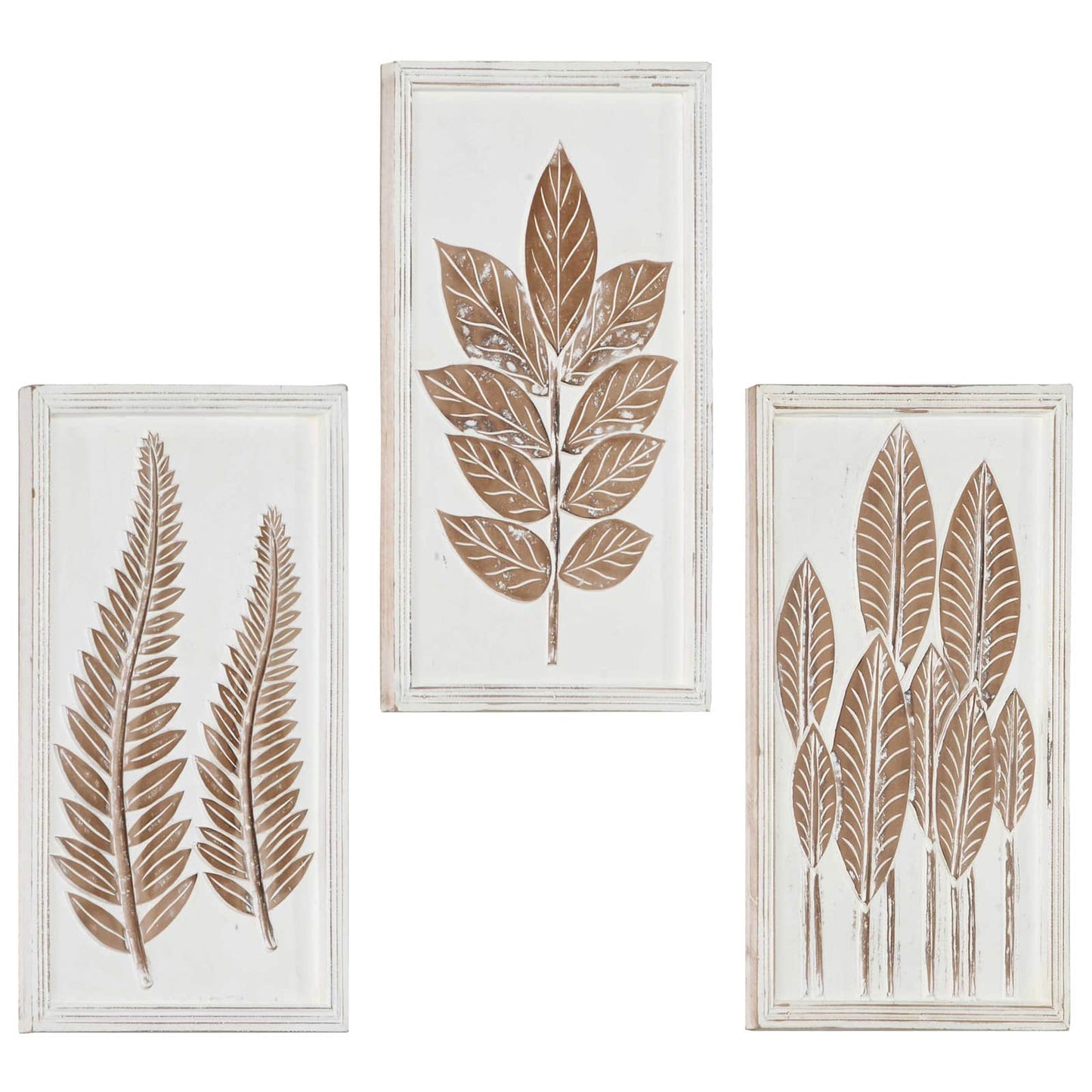 Decorazione artistica 3 pcs Marrone e bianco 40 x 40 x 1,5 cm | homemem39