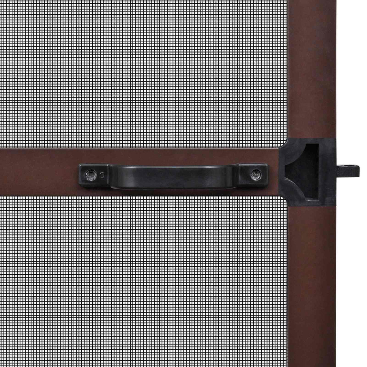Schermo Insetti a Battente Marrone e Nero 100 x 215 cm