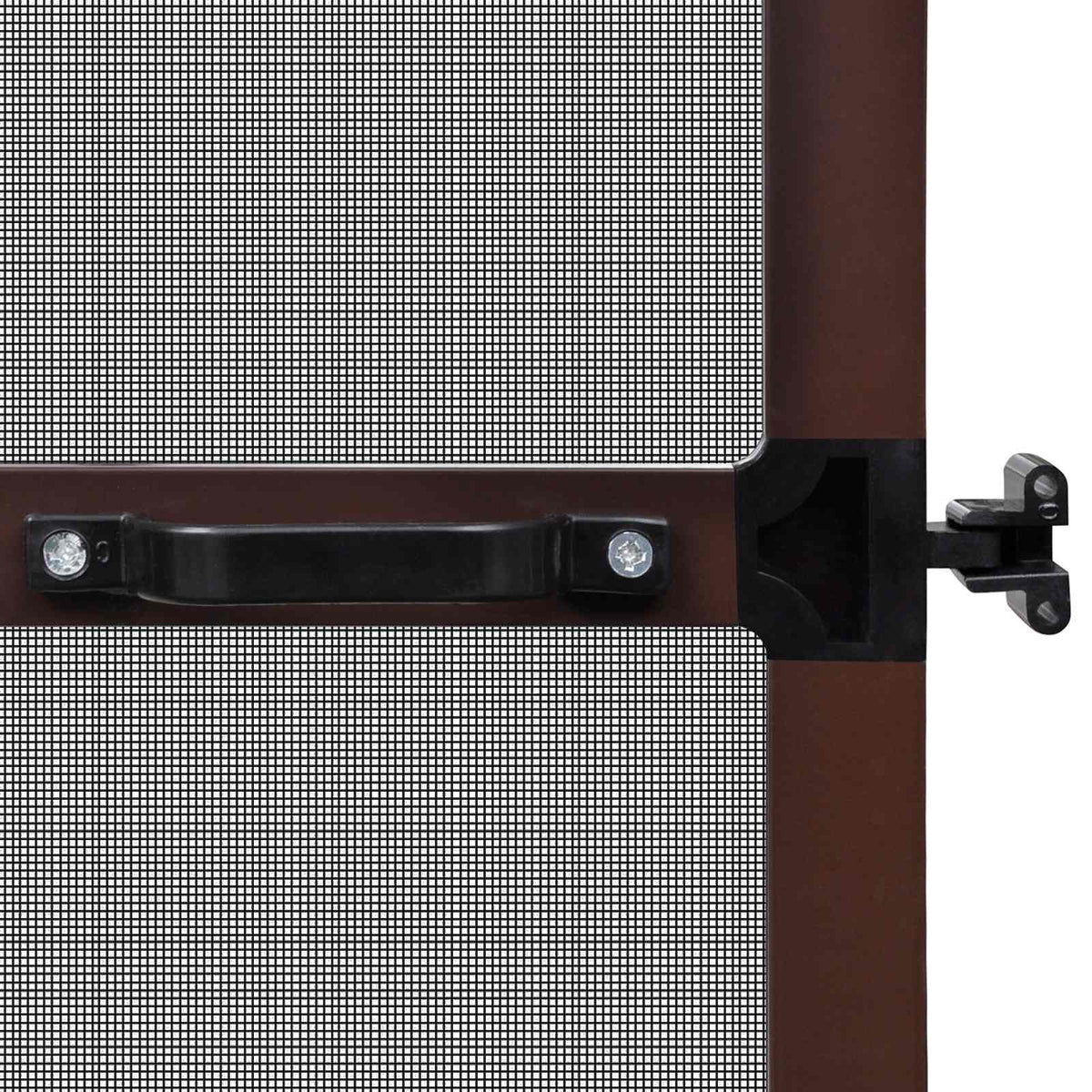 Schermo Insetti a Battente Marrone e Nero 100 x 215 cm