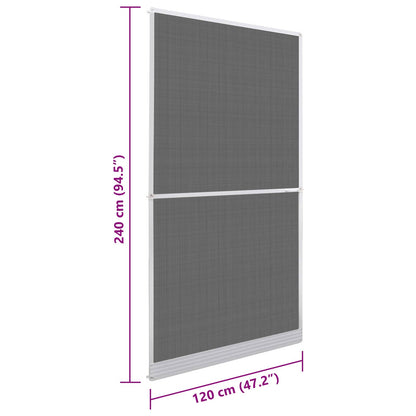 Schermo Insetti a Battente Bianco e Nero 120 x 240 cm
