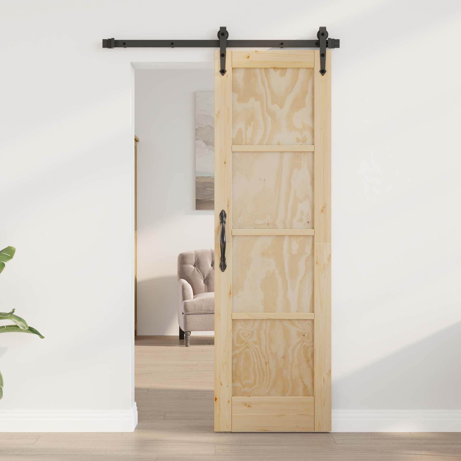 Porta Interna Naturale 61 x 198,5 cm Legno compensato | homemem39