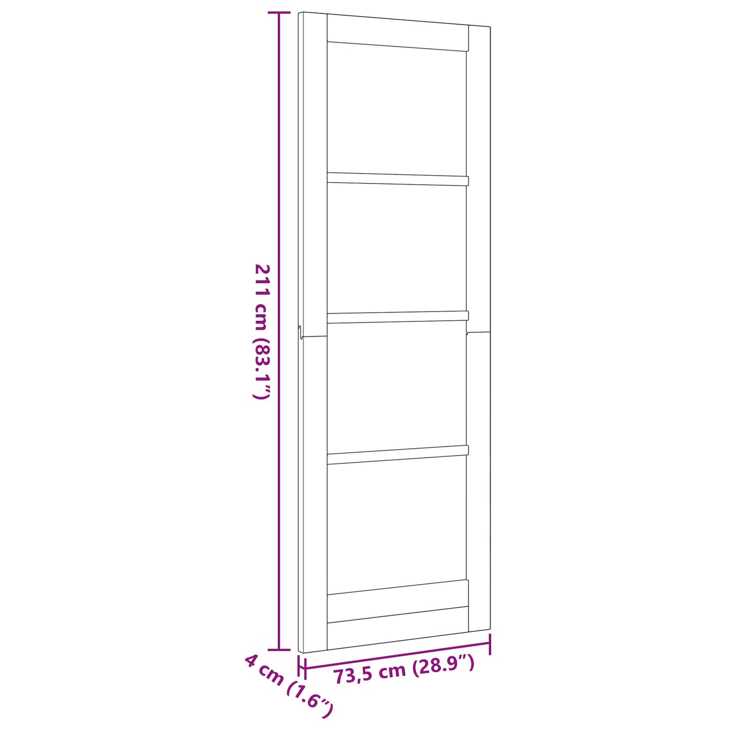 Porta Interna Naturale 73,5 x 211 cm Legno compensato | homemem39