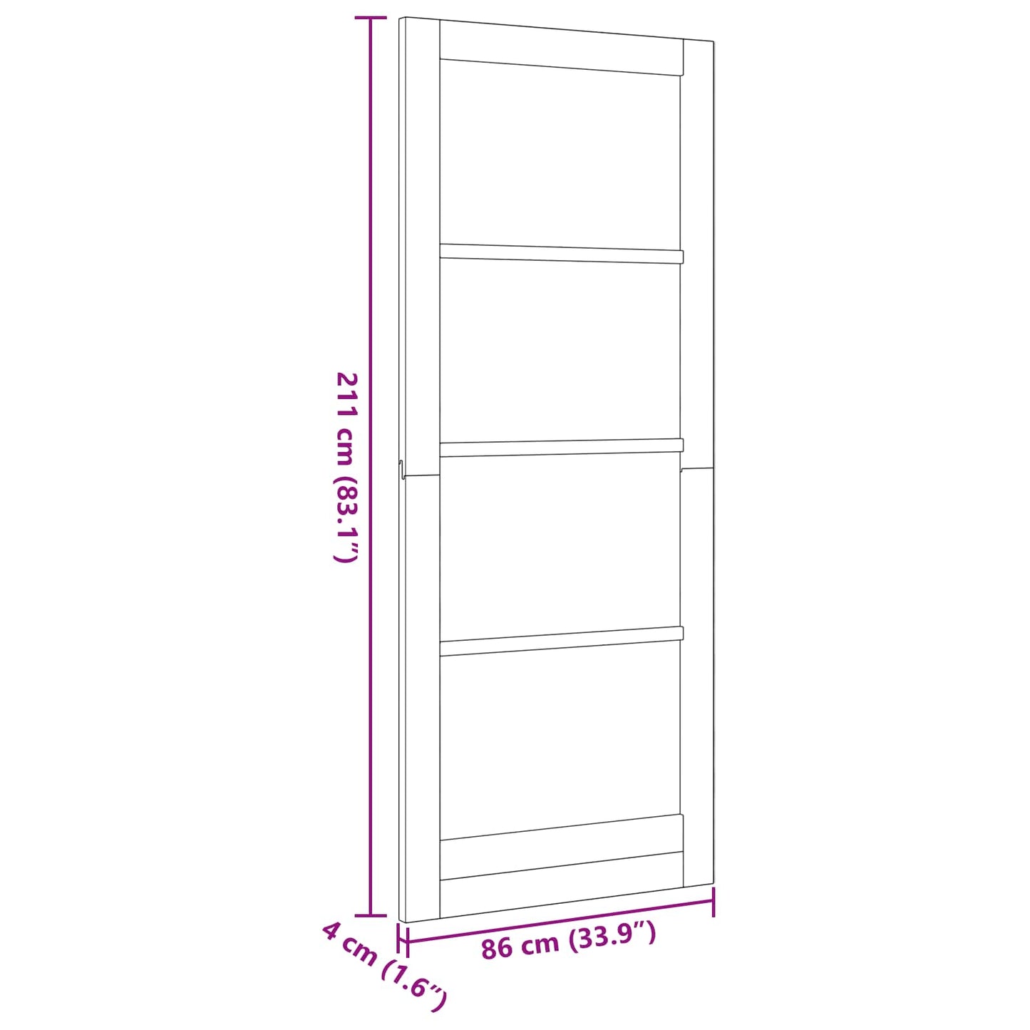 Porta Interna Naturale 86 x 211 cm Legno compensato | homemem39
