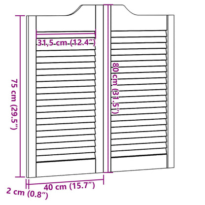 Porte Swing 2 pcs Naturale Legno Massello di Pino | homemem39