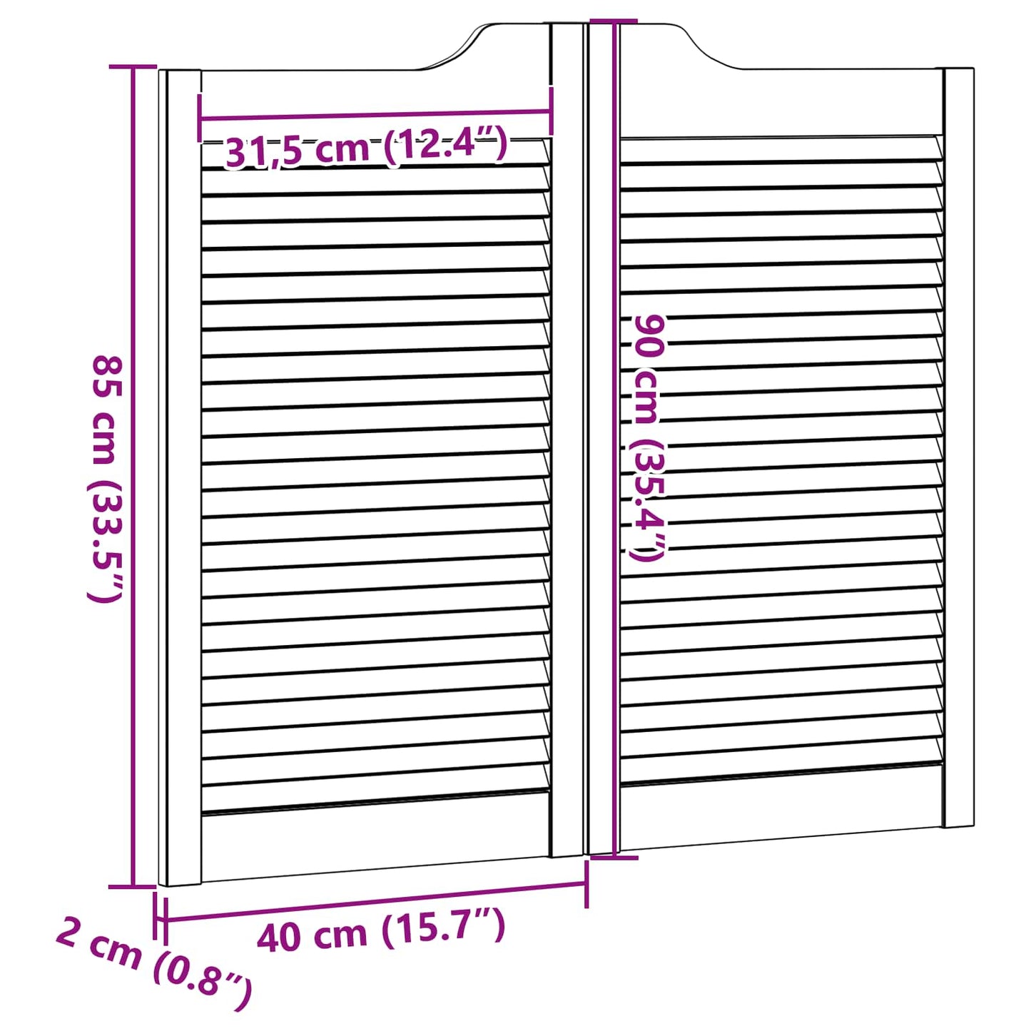 Porte Swing 2 pcs Naturale Legno Massello di Pino | homemem39