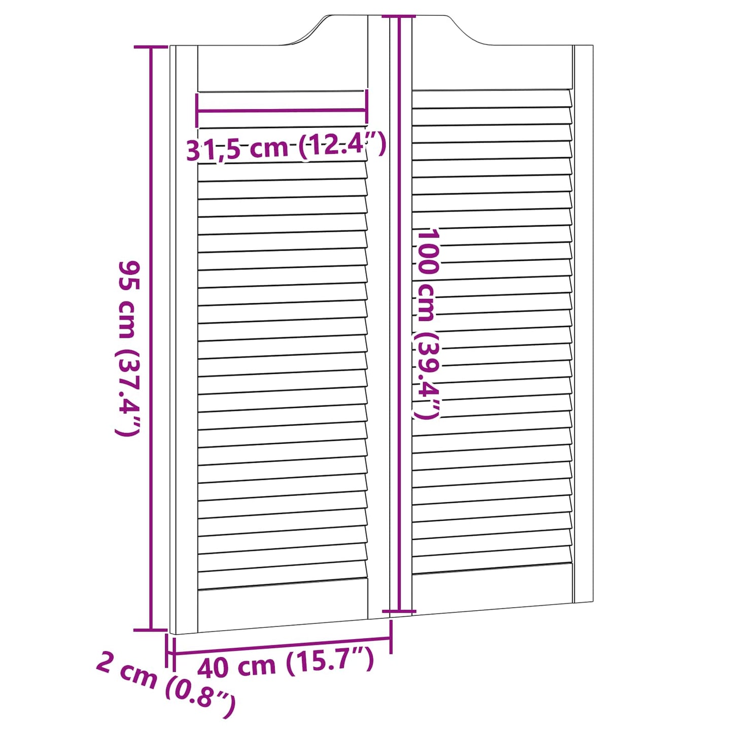 Porte Swing Naturale 100 x 40 cm Legno Massello di Pino | homemem39