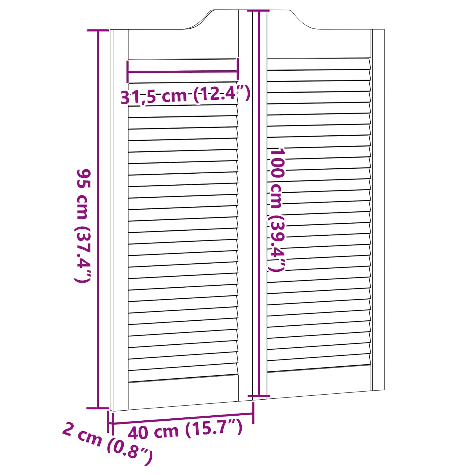 Porte Swing 2 pcs Naturale Legno Massello di Pino | homemem39