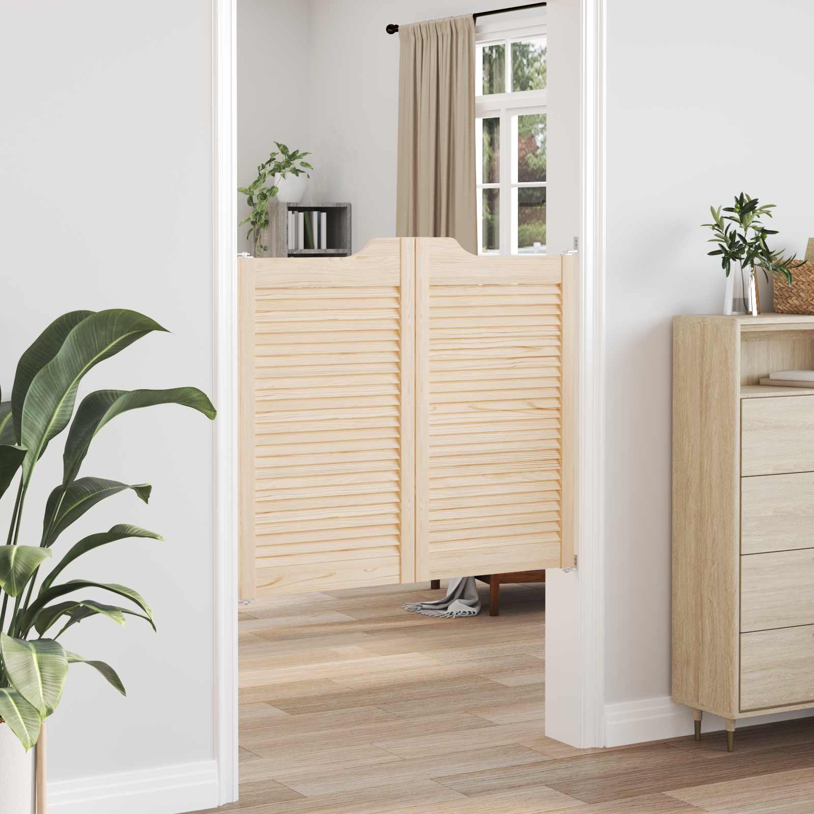Porte Swing 2 pcs Naturale Legno Massello di Pino | homemem39