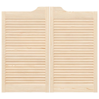 Porte Swing 2 pcs Naturale Legno Massello di Pino | homemem39