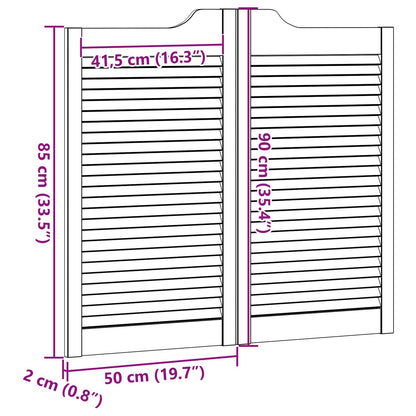 Porte Swing 2 pcs Naturale Legno Massello di Pino | homemem39