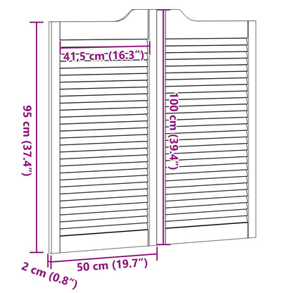 Porte Swing 2 pcs Naturale Legno Massello di Pino | homemem39