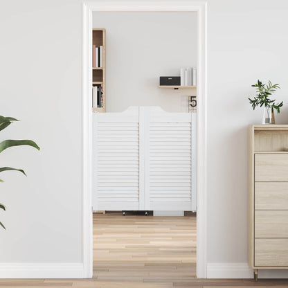 Porte Swing 2 pcs Bianco Legno Massello di Pino | homemem39