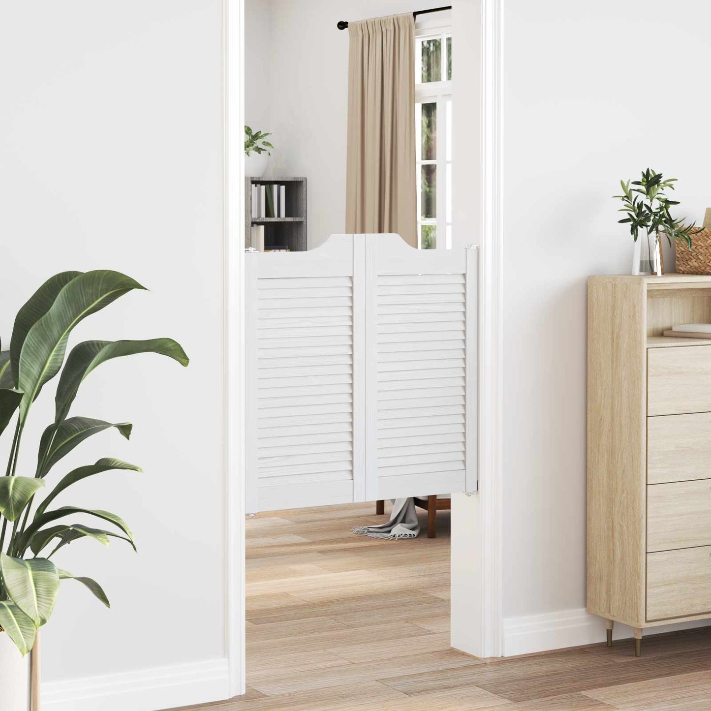 Porte Swing 2 pcs Bianco Legno Massello di Pino | homemem39