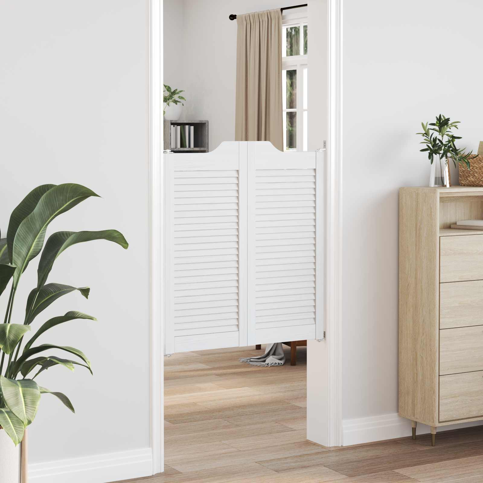 Porte Swing Bianco 90 x 40 cm Legno Massello di Pino | homemem39