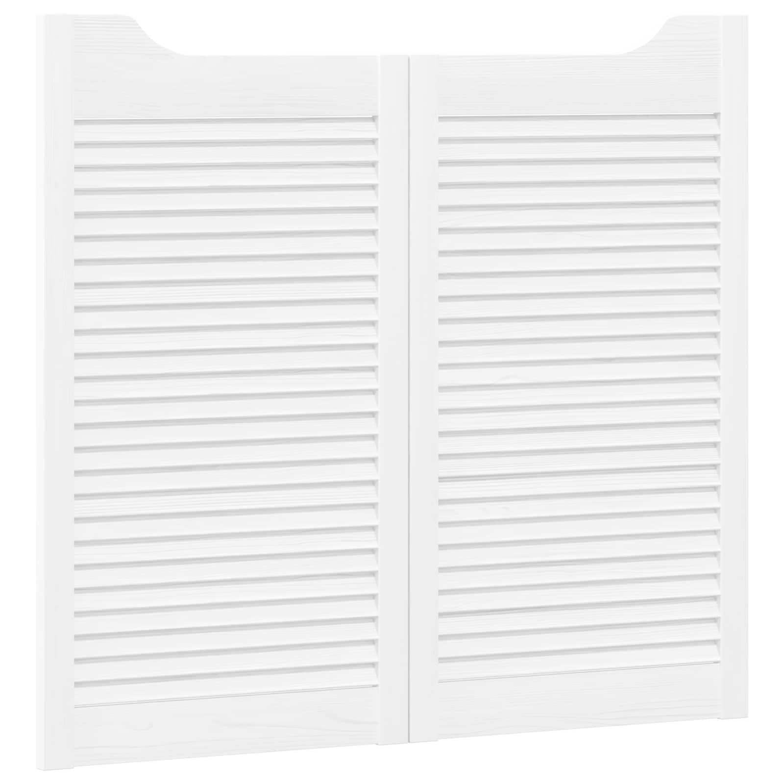 Porte Swing 2 pcs Bianco Legno Massello di Pino | homemem39